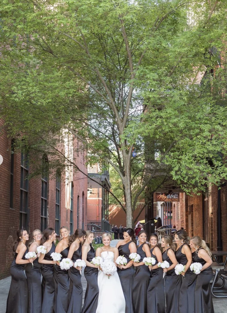 Bridal Party outside at Alley Station