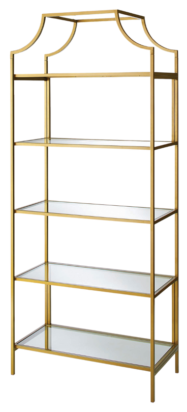 Gold Shelves. Event Rentals