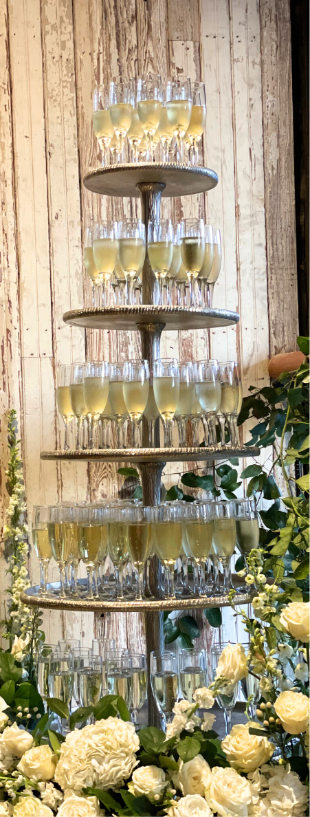 Rental 5 Tier Cocktail Tower ; Champagne