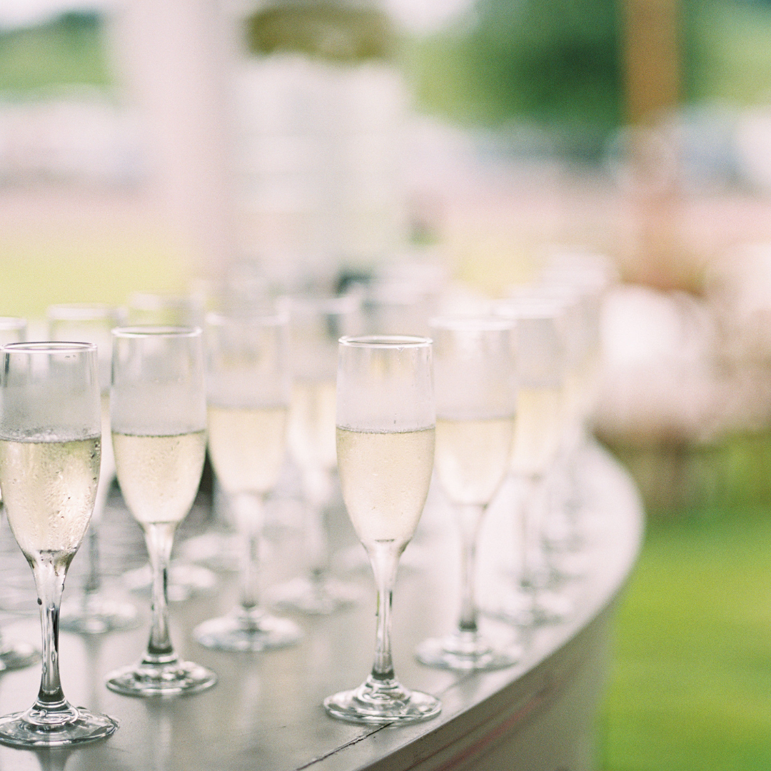 champagne flute ; glassware rentals ; event rentals