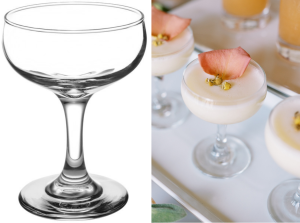 Rental Coupe Glass ; Champagne Coupe ; cocktail in coupe glass