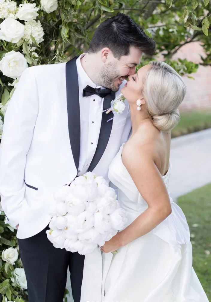 Bride and Groom kissing