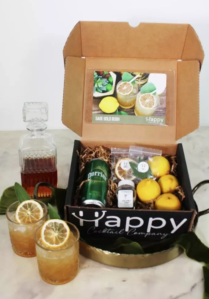 Cocktail Gift Boxes : Sage Gold Rush ; cocktail build box