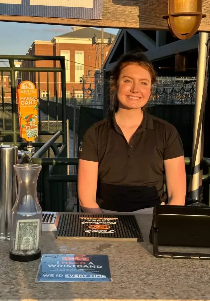 bnb beverage management bartender outside bar plainsman park