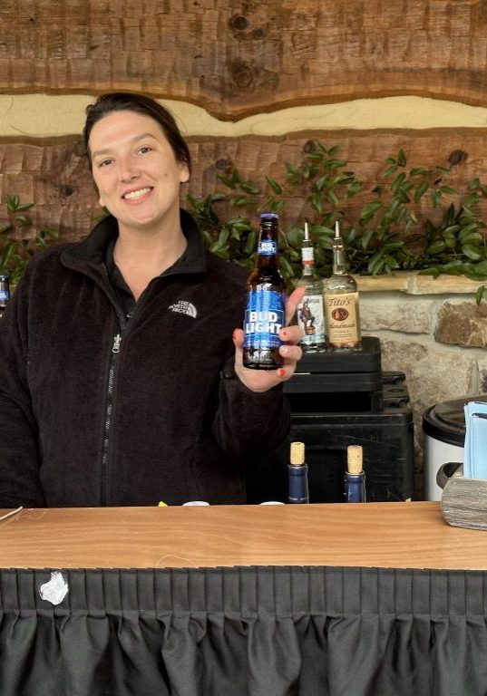 bnb beverage management bartender serving alcohol at swan lake stables