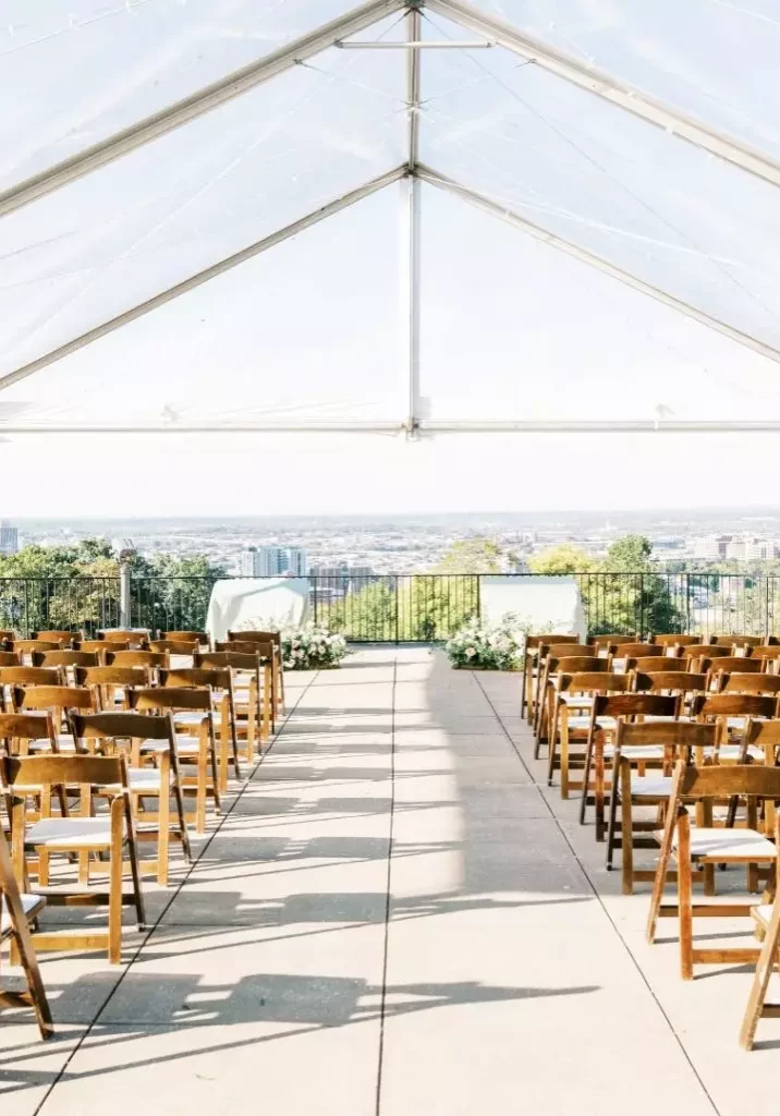 Wedding set up outside with tent vulcan in birmingham